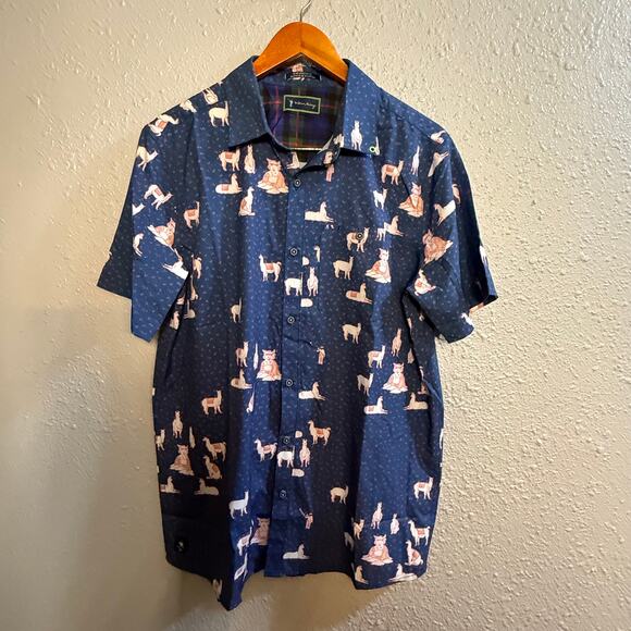The Llama Mens Button Down Polo William Murray Golf Size Medium - Picture 2 of 6